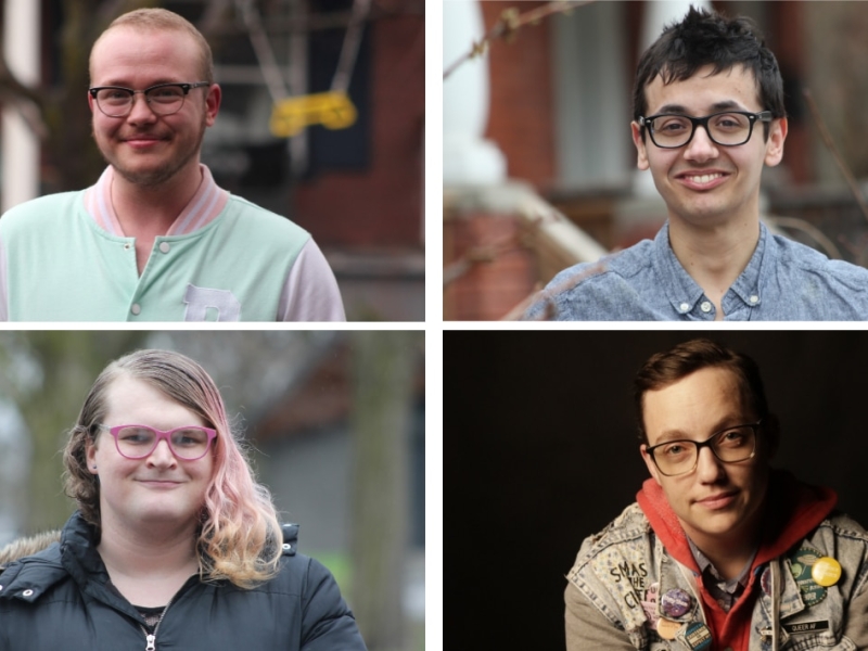 A collage of four portrait photos.