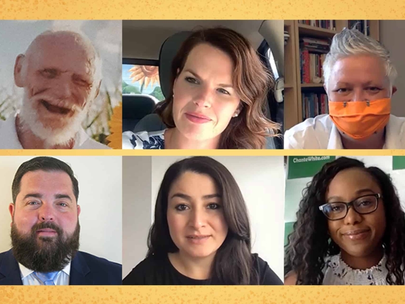 A composite image with photos of Robert Bowers, Michelle Ferreri, Joy Lachica, Paul Lawton, Maryam Monsef and Chanté White.