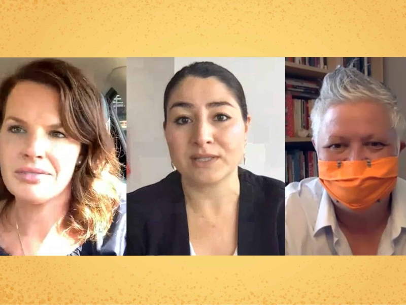 A composite image with photos of Michelle Ferreri, Maryam Monsef and Joy Lachica