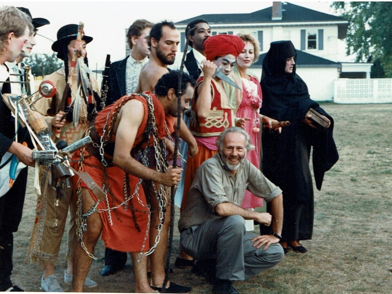 A group of people outdoors in costumes
